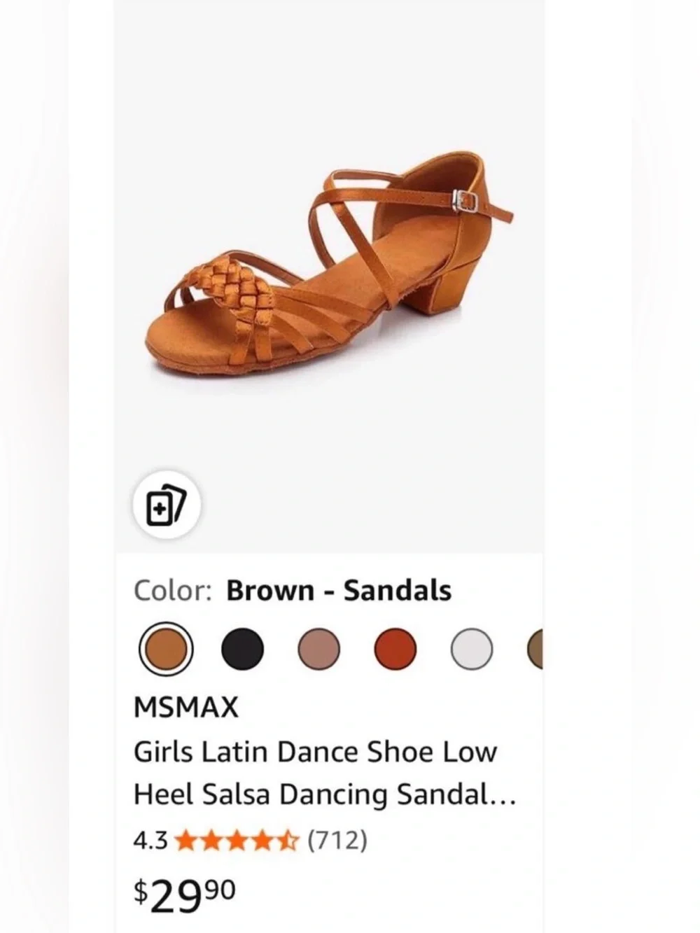 Kids Braided Satin Dress Sandals in Brown